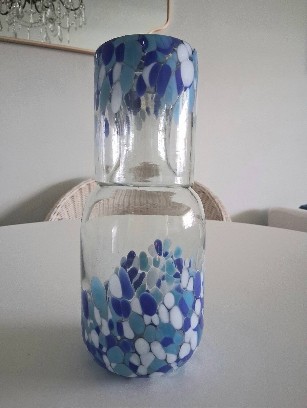Hand Blown Recycled Glass Carafe and Tumbler Set by Novica